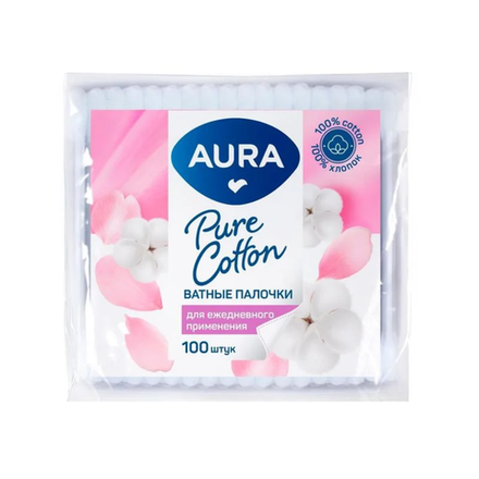 Ватные палочки Aura 100 шт