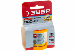 Припой ПОС 61 (0.8 мм; 50 г; трубка с канифолью) Зубр 55450-050-08C