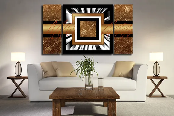 Модульная картина "Текстура золота"