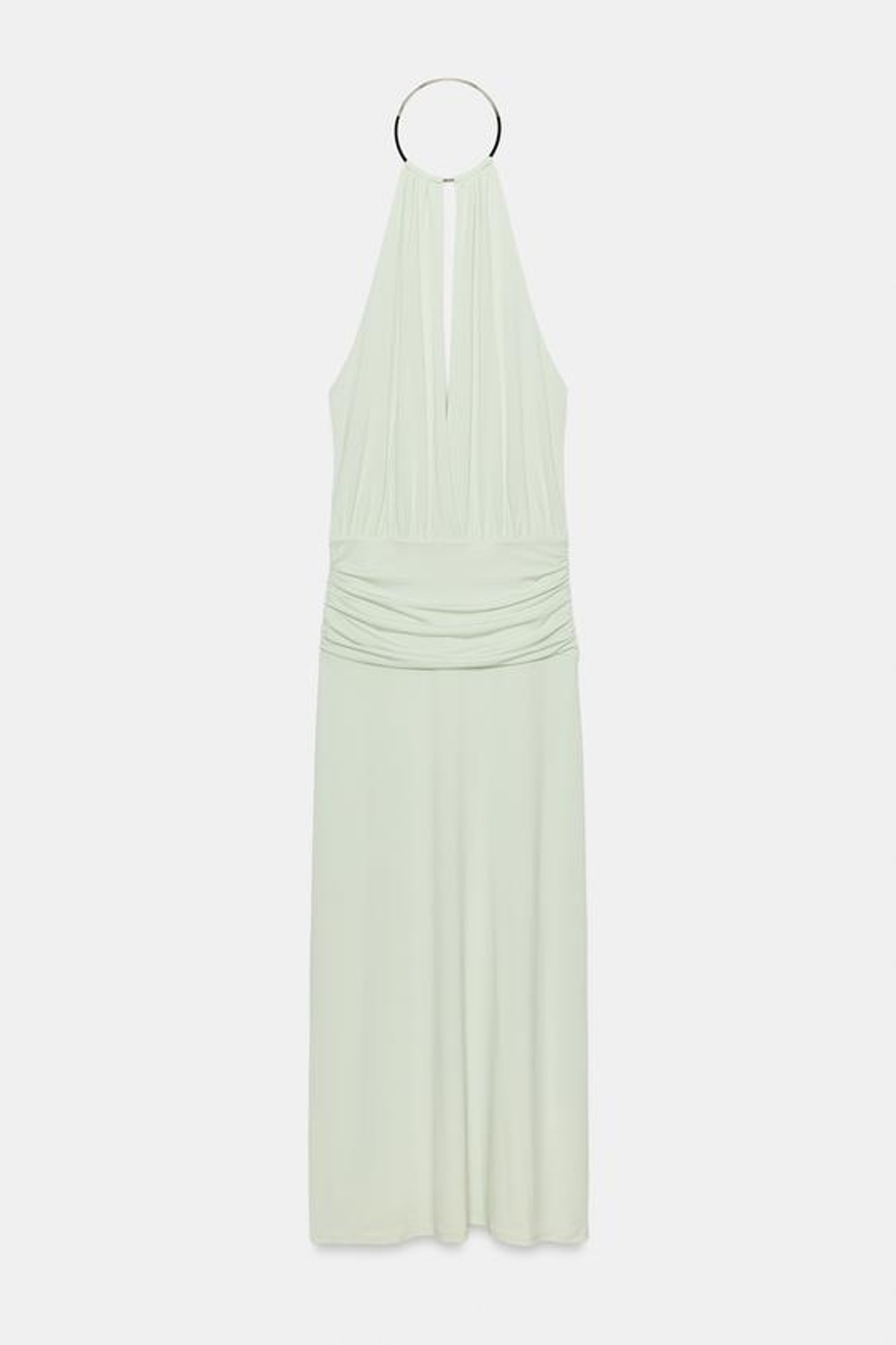 ZARA ДЛИННОЕ ПЛАТЬЕ С ЧОКЕРОМ, СЕРО-СИНИЙ