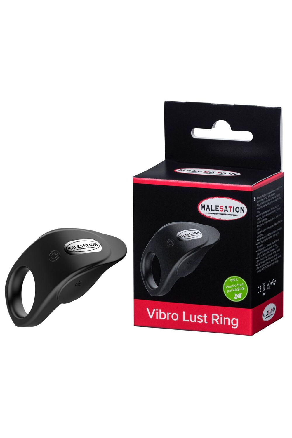 Черное эрекционное виброкольцо Vibro Lust Ring (Цвет: черный)