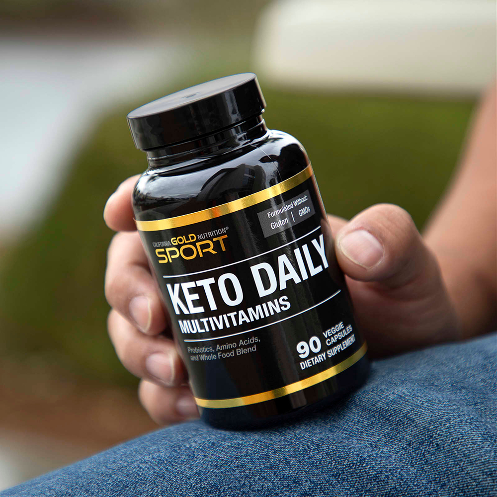 California Gold Nutrition, ежедневные мультивитамины для кетодиеты с зелёным чаем, биотином, фолатом и витамином A, 90 растительных капсул