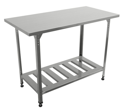 Стол производственный "Профи" СППР , полка решетка, 800х800х860 мм, без борта