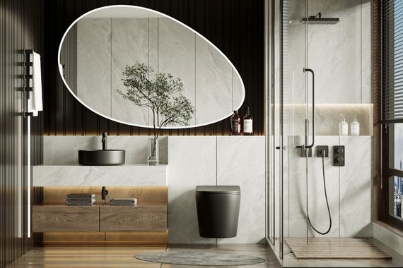 Унитаз ABBER Bequem AC1102TMB подвесной черный матовый, безободковый, смыв торнадо