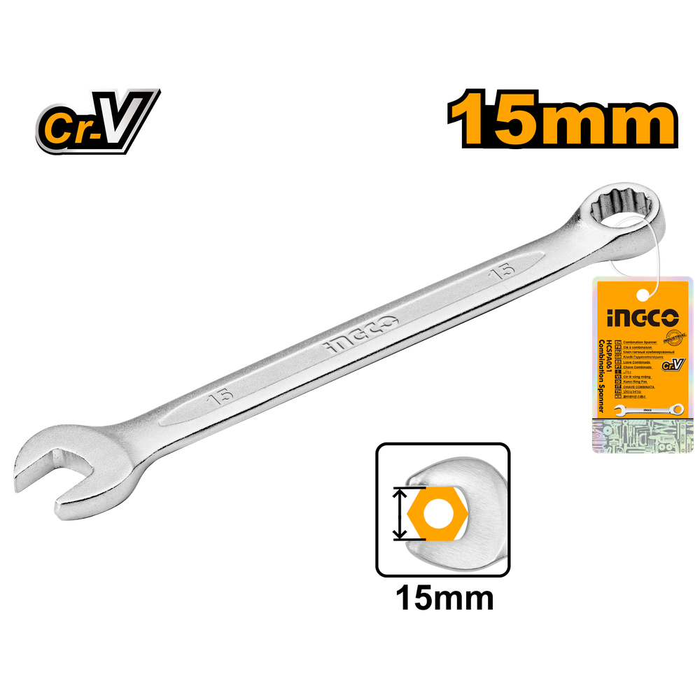 Комбинированный ключ INGCO HCSPA151 INDUSTRIAL 15 мм