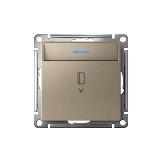 Выключатель карточный AtlasDesign 10А с подсветкой без задержки отключения механизм шампань SE ATN000514