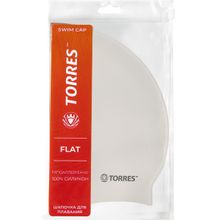 Шапочка для плавания TORRES Flat, SW-12201WT, белый, силикон