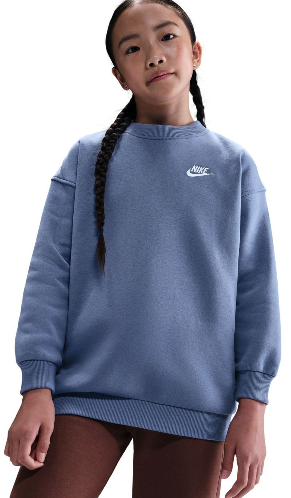 Детская теннисная куртка Nike Kids Sportswear Club Fleece Oversized - world indigo/white