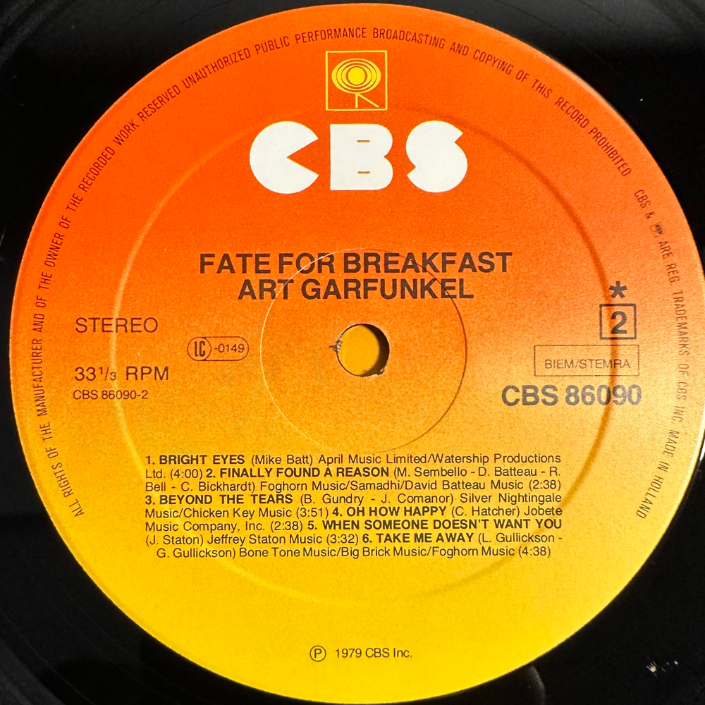 Art Garfunkel - Fate For Breakfast (Голландия 1979г.)