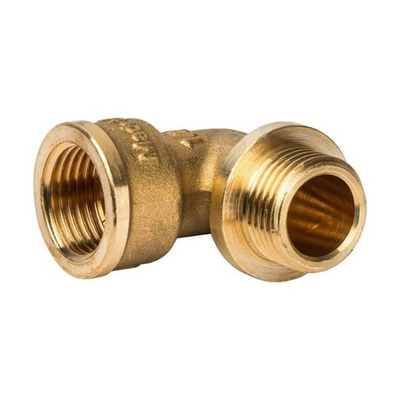 Переход с внутренней резьбы на наружную угловой с упором STOUT SFT 0015 - 1/2" (латунь без покрытия)