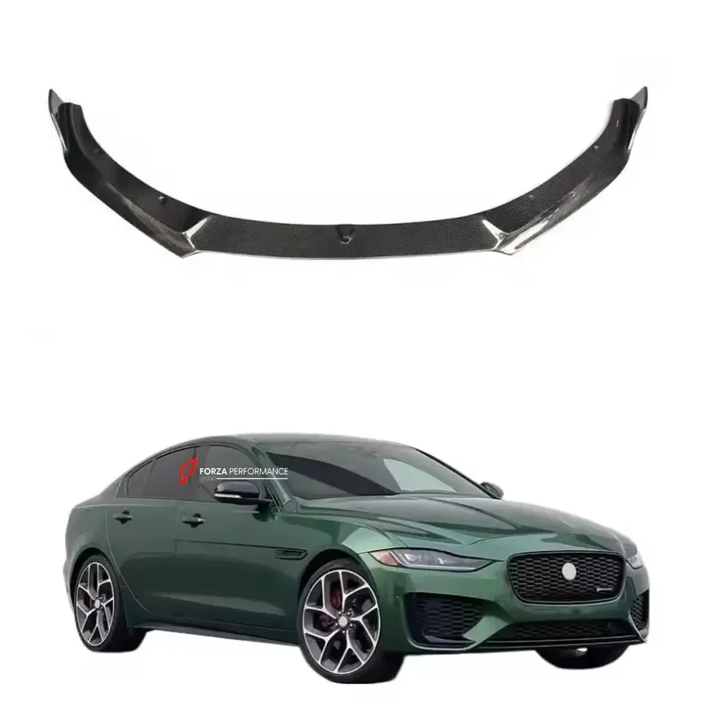 Карбоновая губа переднего бампера для Jaguar XE 2015-2018 Ягуар