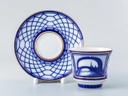 Чашка с блюдцем чайная 220 мл форма Банкетная рисунок Эрмитажный мост арт. 81.16039.00.1