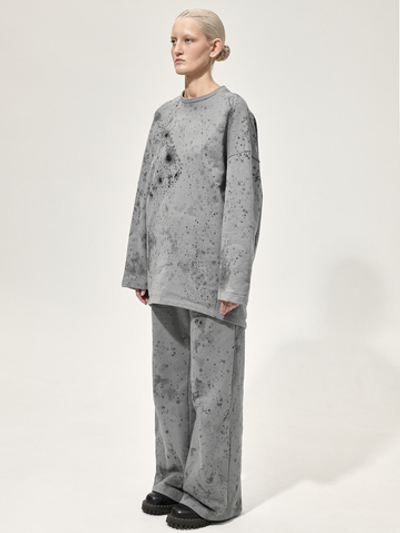 Толстовка с окрашиванием "Фонарный столб". Серая