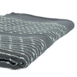 Покрывало хлопковое 230х250 Tkano Ethnic серое с декоративной строчкой