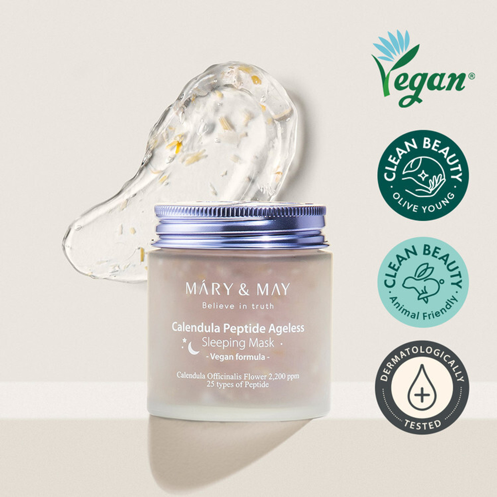 Mary&May Ночная антивозрастная маска с экстрактом календулы и пептидами Calendula Peptide Ageless Sleeping Mask