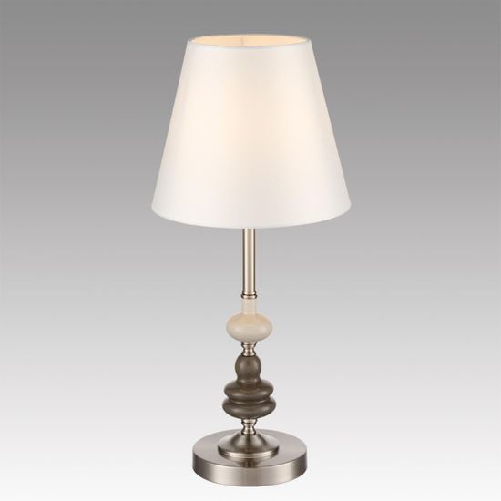 8283/1T CLASSI никель/белый, металл/керамика/текстиль Настольная лампа Е14 1*40W 220V KENTUKI