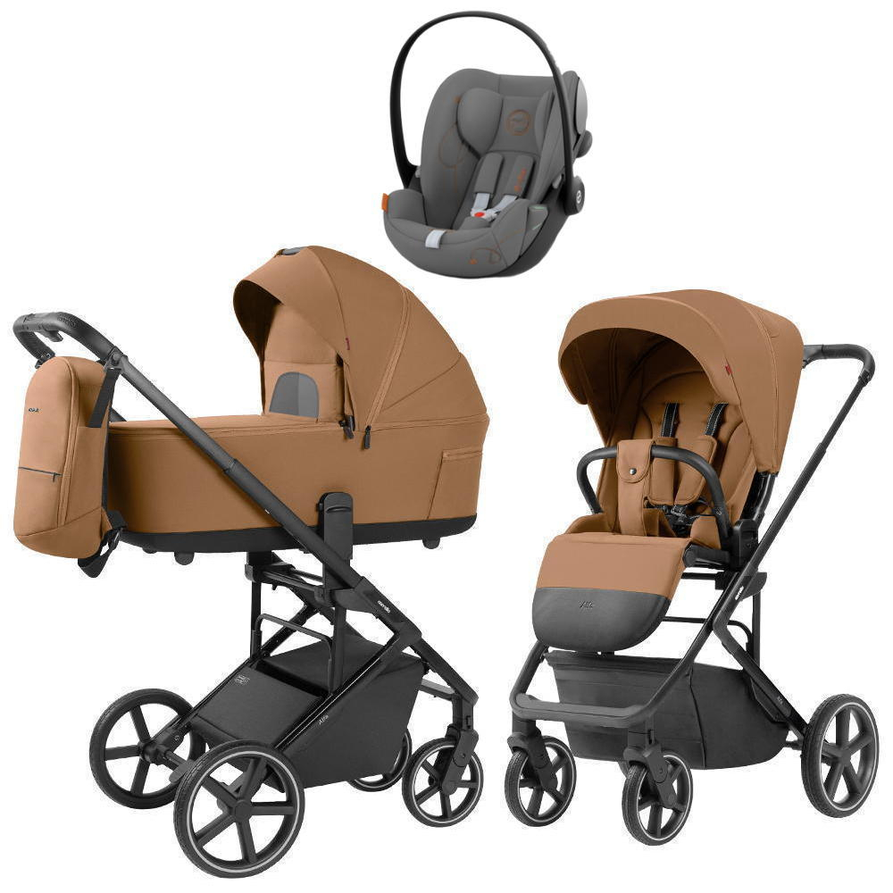 Коляска Carrello Alfa CRL-6522 2025 Cybex Cloud G i-Size Lava Grey 3 в 1 Honey Beige