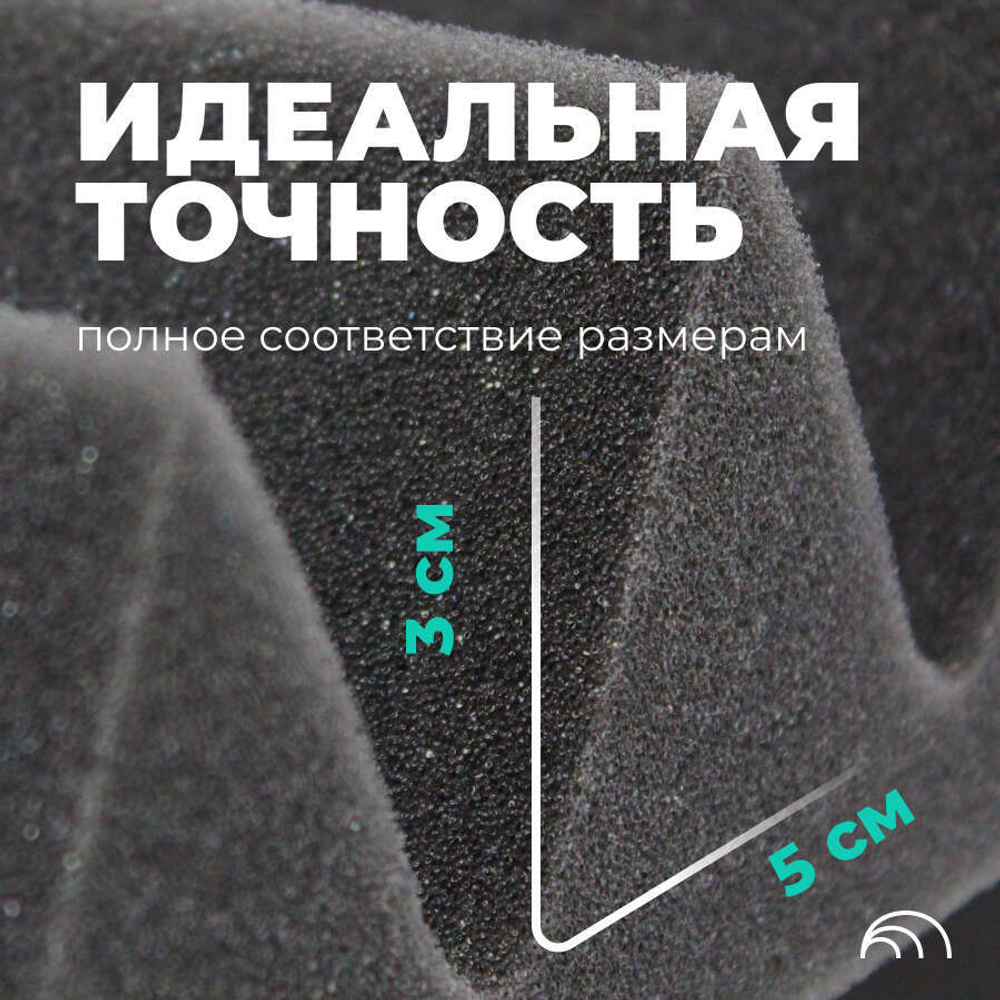 Акустический поролон Клин, BEZEHO, 50х500х500 мм, 4 шт