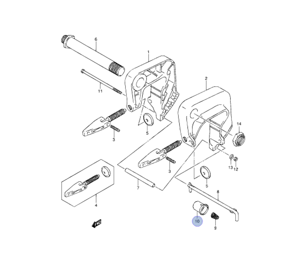 Колпачок декоративный 45425-94J01-000 для лодочных моторов Suzuki