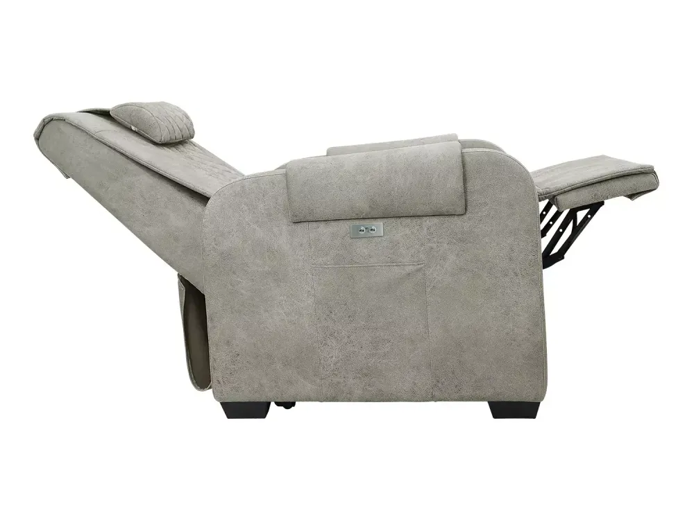 Массажное кресло реклайнер с подъемом FUJIMO LOUNGE UP F7003 VLFL Mouse,  Ivory,