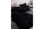 Постельное белье GoodNight Сатин Делюкс 2 сп. с евро (с нав. 50х70) черный