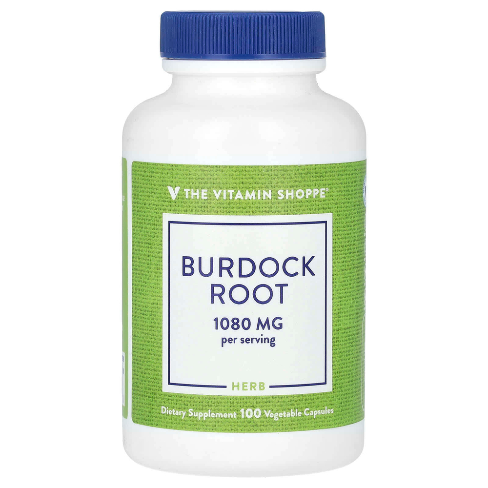 The Vitamin Shoppe, Корень лопуха, 100 растительных капсул (540 мг на капсулу)
