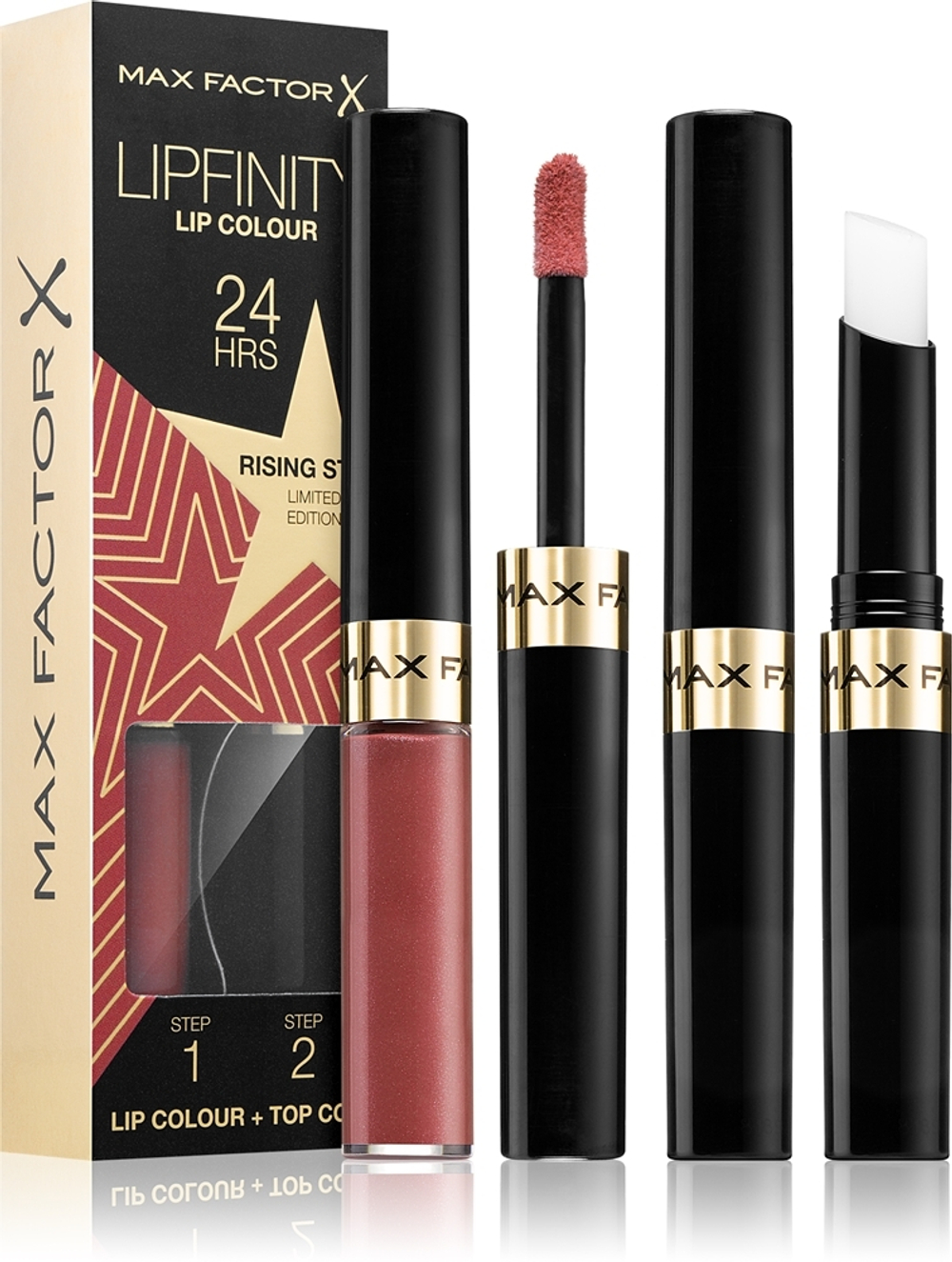 Max Factor Lipfinity Rising Stars - Стойкая жидкая помада с бальзамом, 2 шт.