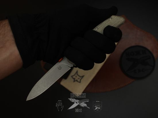Складной нож FOX knives FX-525MITERZUOLA c клинком из стали BECUT, рукоять микарта