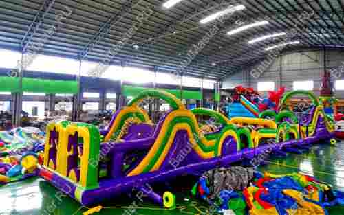 Надувной батут "Длинная полоса препятствий" 16*4*5 м