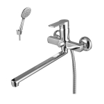 Смеситель универсальный Lemark Plus Grace LM1551C с плоским изливом 30 см, керамический дивертор