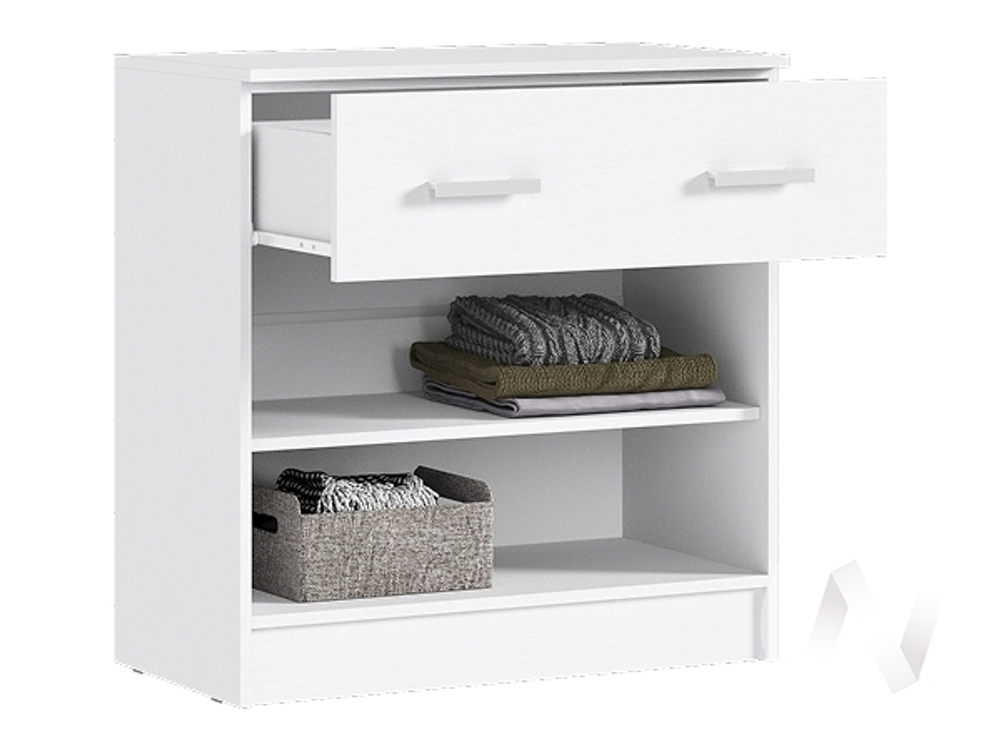 Комод с ящиком; 2-мя дверми Спальня Бася (белый)