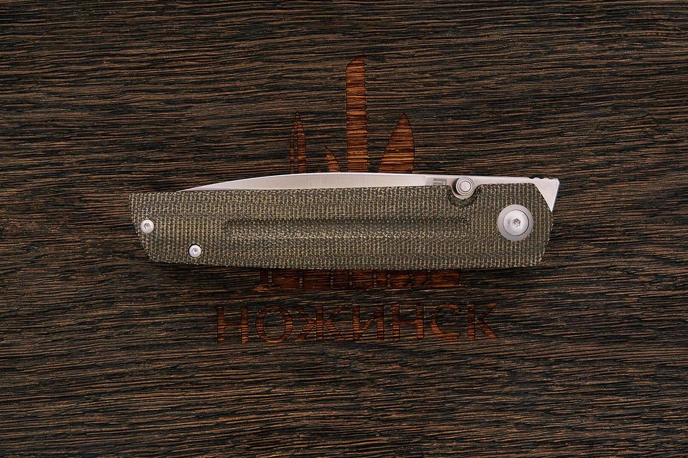 Нож складной Artisan Sirius, клинок 89мм, сталь CPM S35VN9, рукоять микарта олива