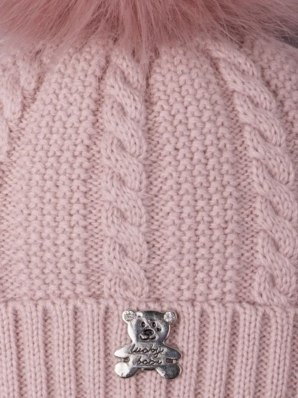 Шапка зимняя вязаная с помпоном для детей