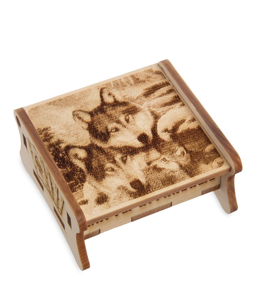 GAEM Home КД-37/003 Шкатулка с игральными картами «Волк»