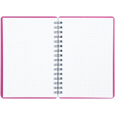 Записная книжка А6 60л. на гребне "Neon", розовая пластиковая обложка, тиснение фольгой (BG)