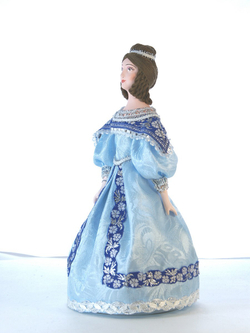 Кукла коллекционная Дама в бальном платье с веером 19 века