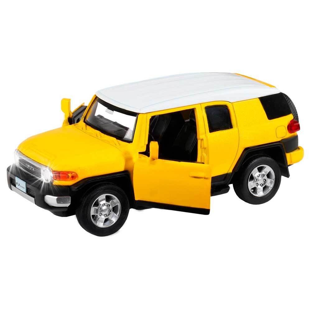 Модель 1:32  Toyota FJ Cruiser, желтый, свет, звук, откр. двери, инерция