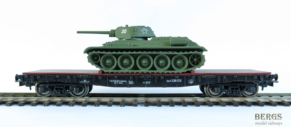 Платформы г.п.50т с танком Т-34, СЖД, (III Эп.)