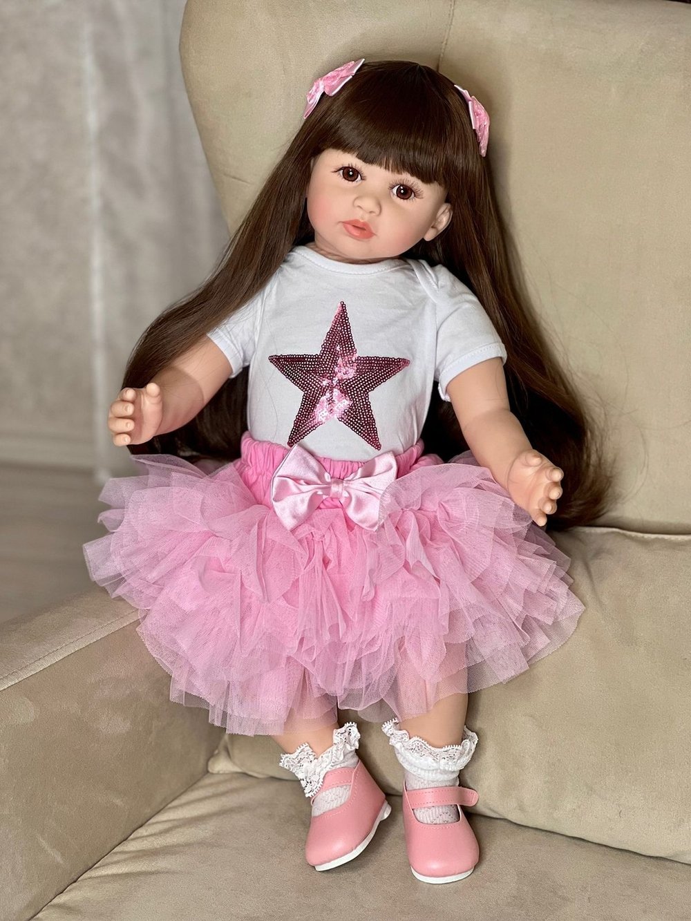 Кукла Реборн мягконабивная 60см в пакете (FA-153)