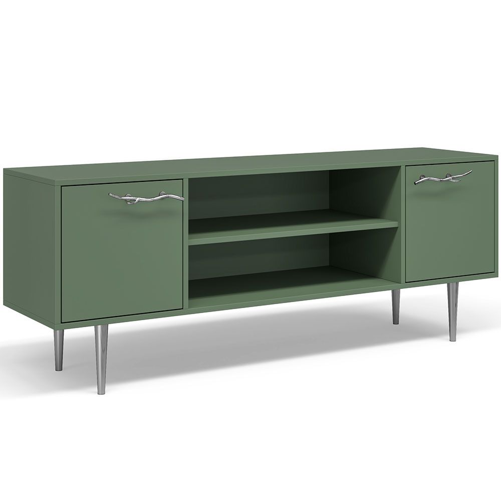 Тумба под ТВ Арт Колор matte 155см Стайл Сильвер Зеленый нефрит матовый