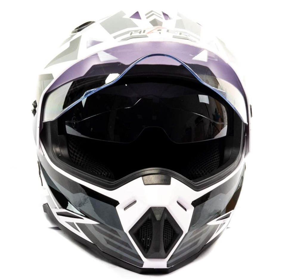 Шлем мото кроссовый HIZER J6801 №4 (M) white/gray