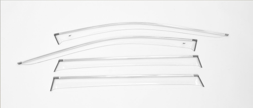 Дефлекторы боковых окон Cobra Tuning на Toyota Rav 4 V 5d 2019 хромированный молдинг прозрачные арт.TC214019CR