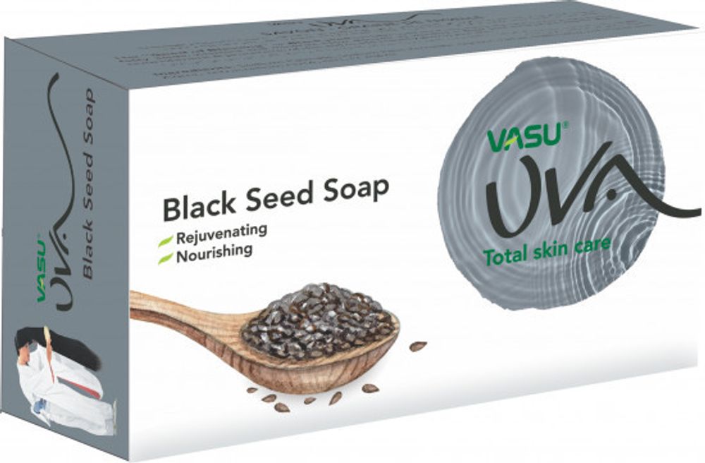 Мыло кусковое VASU Uva Black Seed Soap с Черным Тмином универсальное, 125 г