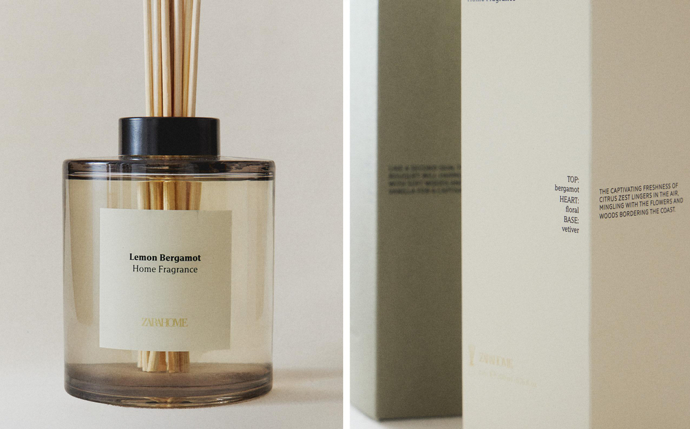 Zara Home Аромадиффузор Lemon Bergamot 500 мл, тростниковые палочки микадо, аромат свежий цитрусовый, Горчичный