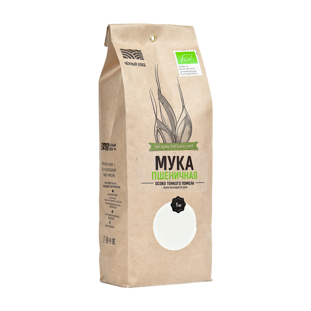 Мука пшеничная особо тонкого помола 1кг (ЧЕРНЫЙ ХЛЕБ)