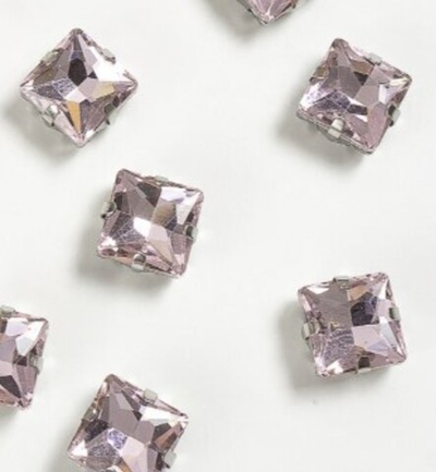 Стразы пришивные стекло в оправе, ш. 10 мм, св.розовый