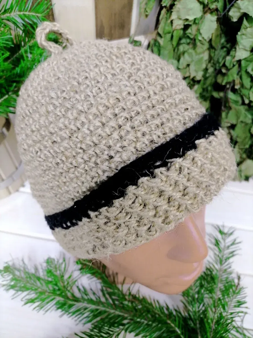 Шапка для бани джутовая