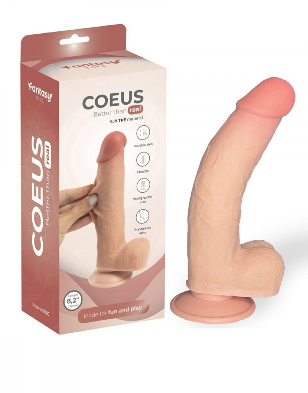 Фаллоимитатор Coeus с подвижной кожей Fantasy Toys 21 см