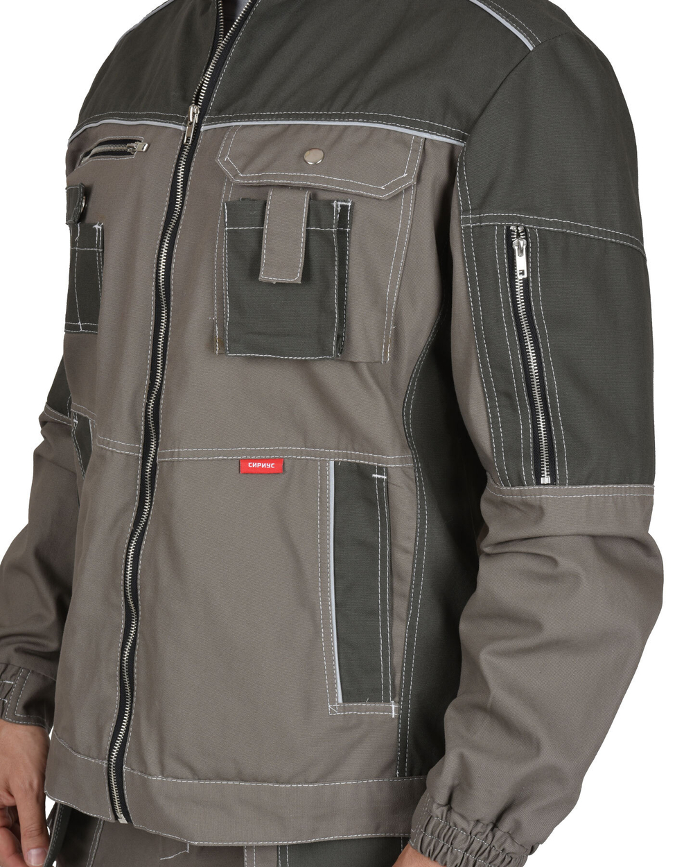 Костюм "Токио" куртка, п/к т. песочный с хаки 100%х/б пл. 265 г/кв.м