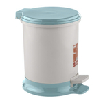Ведро для мусора с педалью 7л цвет молочный с бирюзовой крышкой, устойчивое